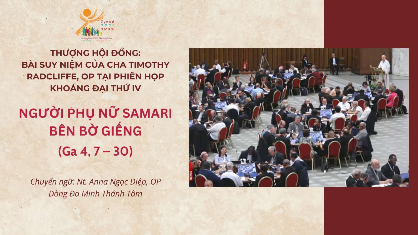 Thượng Hội đồng: Bài suy niệm của cha Timothy Radcliffe, OP tại phiên họp khoáng đại thứ IV